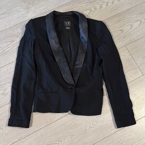 A/X Armani Exchange Black Tailored Blazer with Shawl Lapels